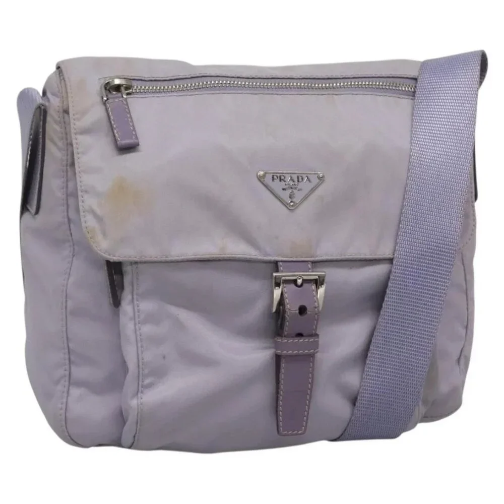PRADA Shoulder Bag Nylon Purple Silver Auth ti3319 - Picture 1 of 16